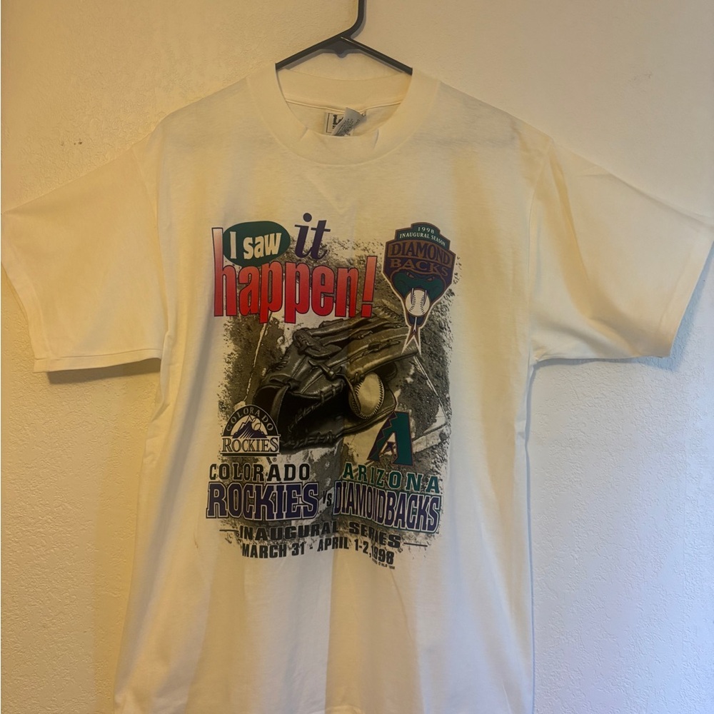 Vintage D-backs I saw it happen 1998 inaugural season T shirt
(Large)